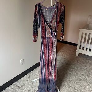 Multicolor Maxi Dress with tie